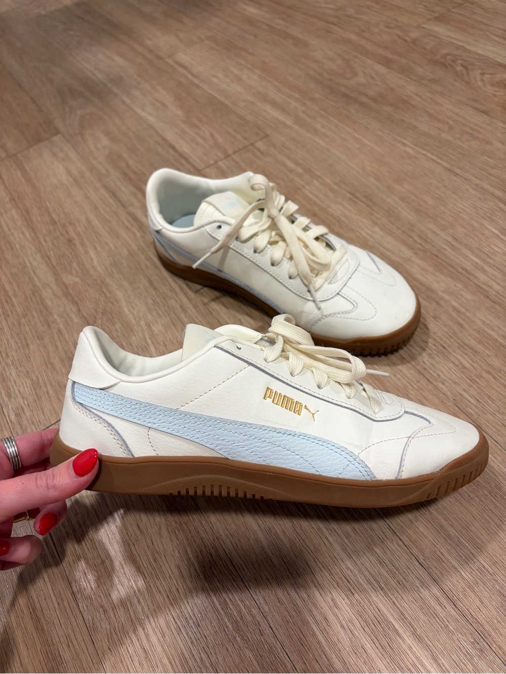PUMA Palermo Leather White Vapor Gray Gum Sneakers